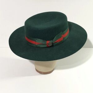 Bruno Capelo Green Hat Australian Wool 100% Fedora Adjustable Men’s